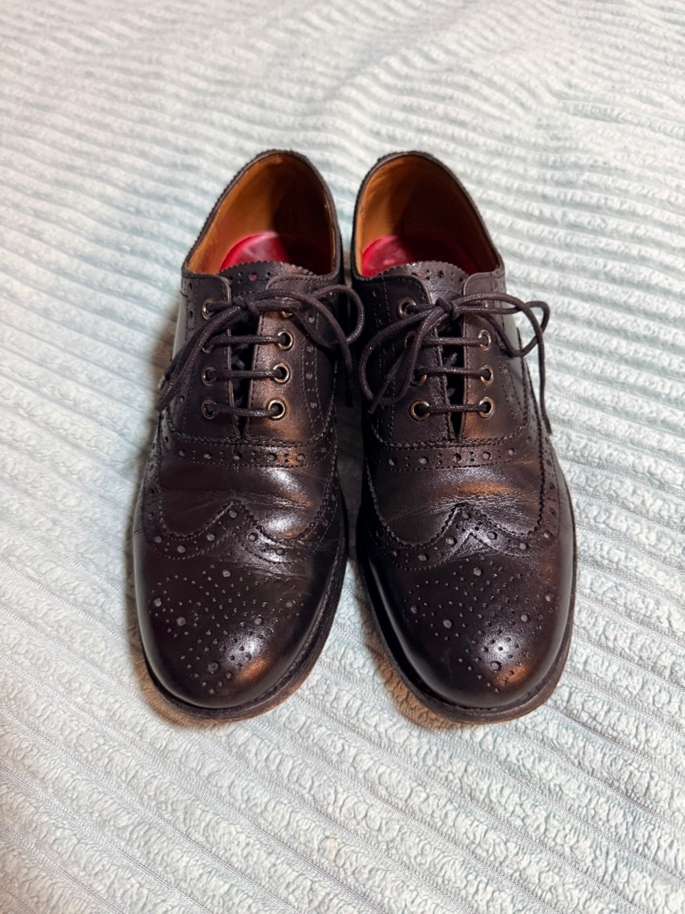 Grenson England Men’s Leather Wingtip Brogue Oxford Shoes Black UK 6